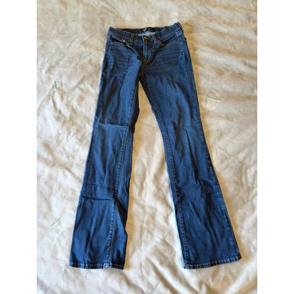 Gap Denim Bootcut Jeans Womens 0/25R Dark Wash Stretch Mid Rise Blue Flare